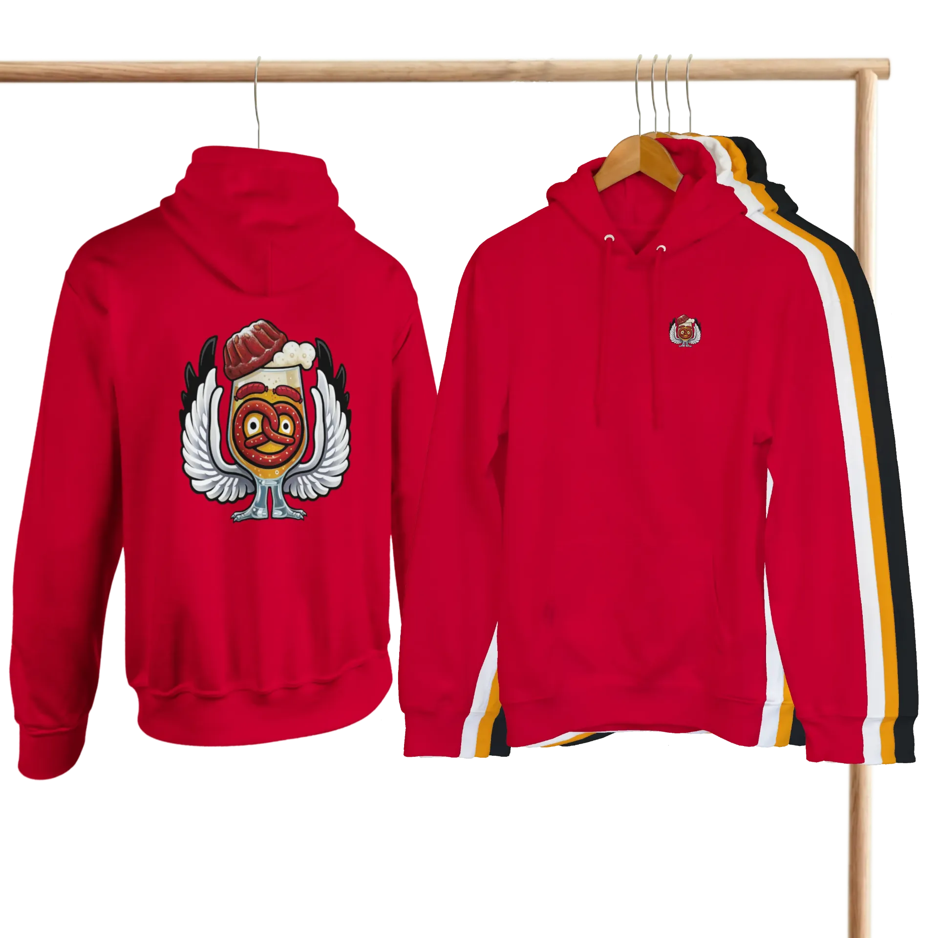 Sweat à capuche (Rouge, 3XL)